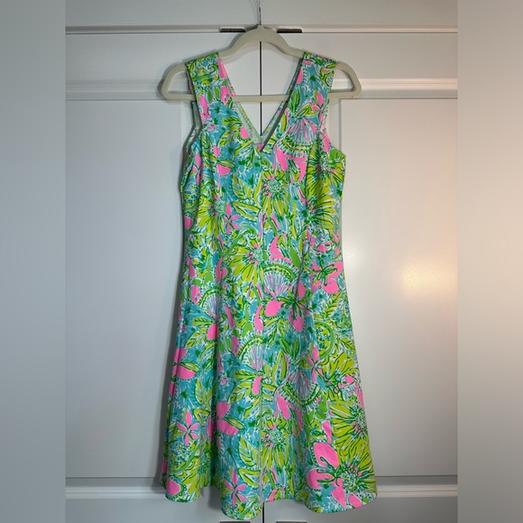 Lilly Pulitzer Dresses & Skirts - Lilly Pulitzer Green and Pink A-Line Sundress